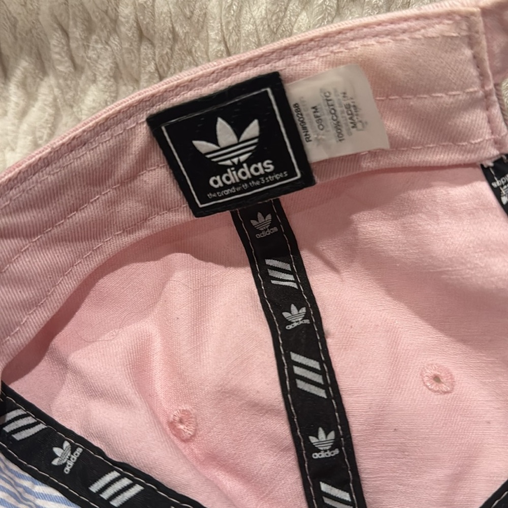 Pink Adidas Ball cap with white Logo adjustable nwot - Picture 3 of 4